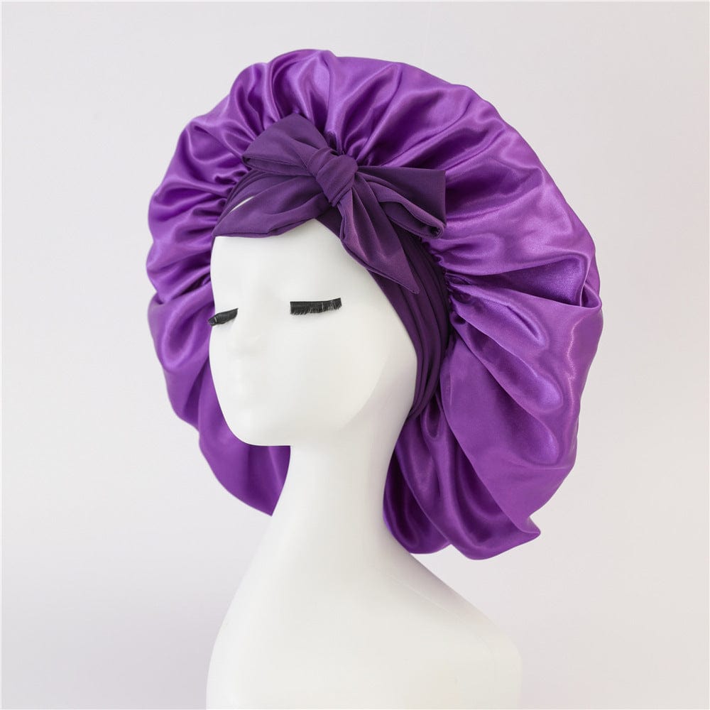 Smooth-Night by SilkyWay Premium™ (Hair Bonnet with Magic Tie Band)