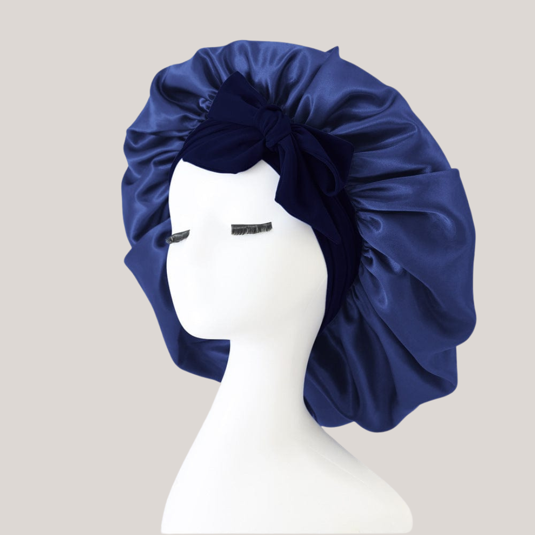 Smooth-Night by SilkyWay Premium™ (Hair Bonnet with Magic Tie Band)