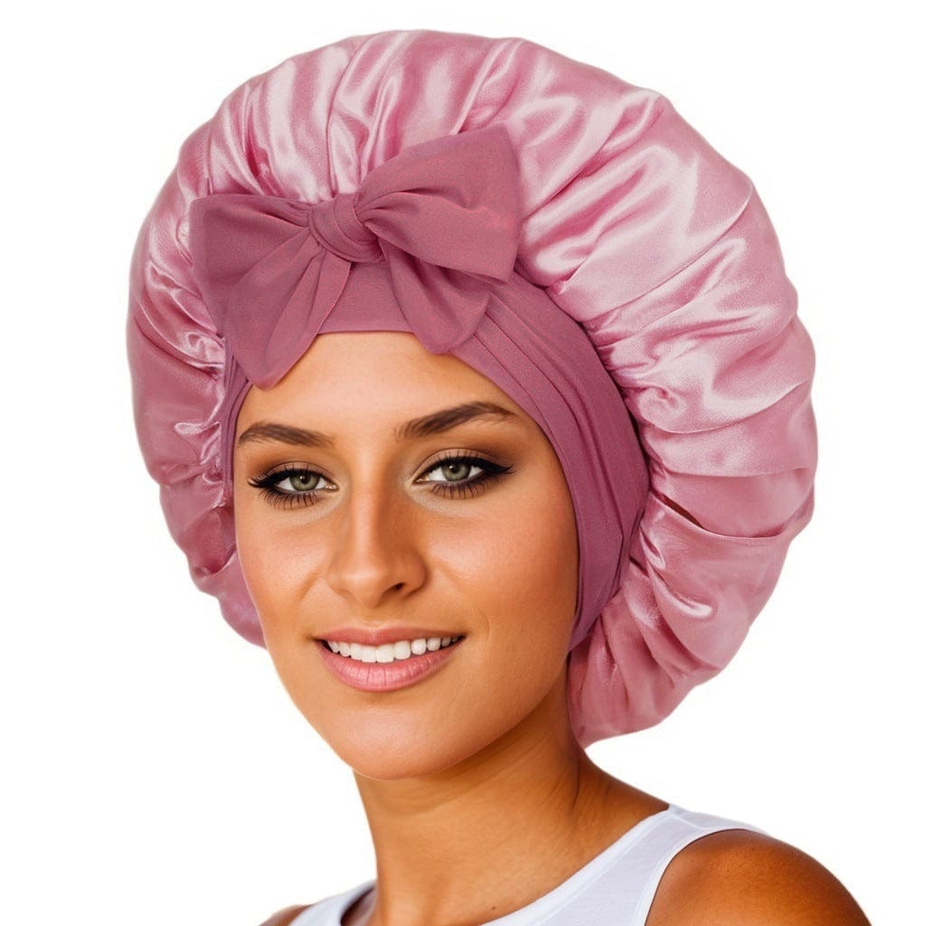 Smooth-Night by SilkyWay Premium™ (Hair Bonnet with Magic Tie Band)